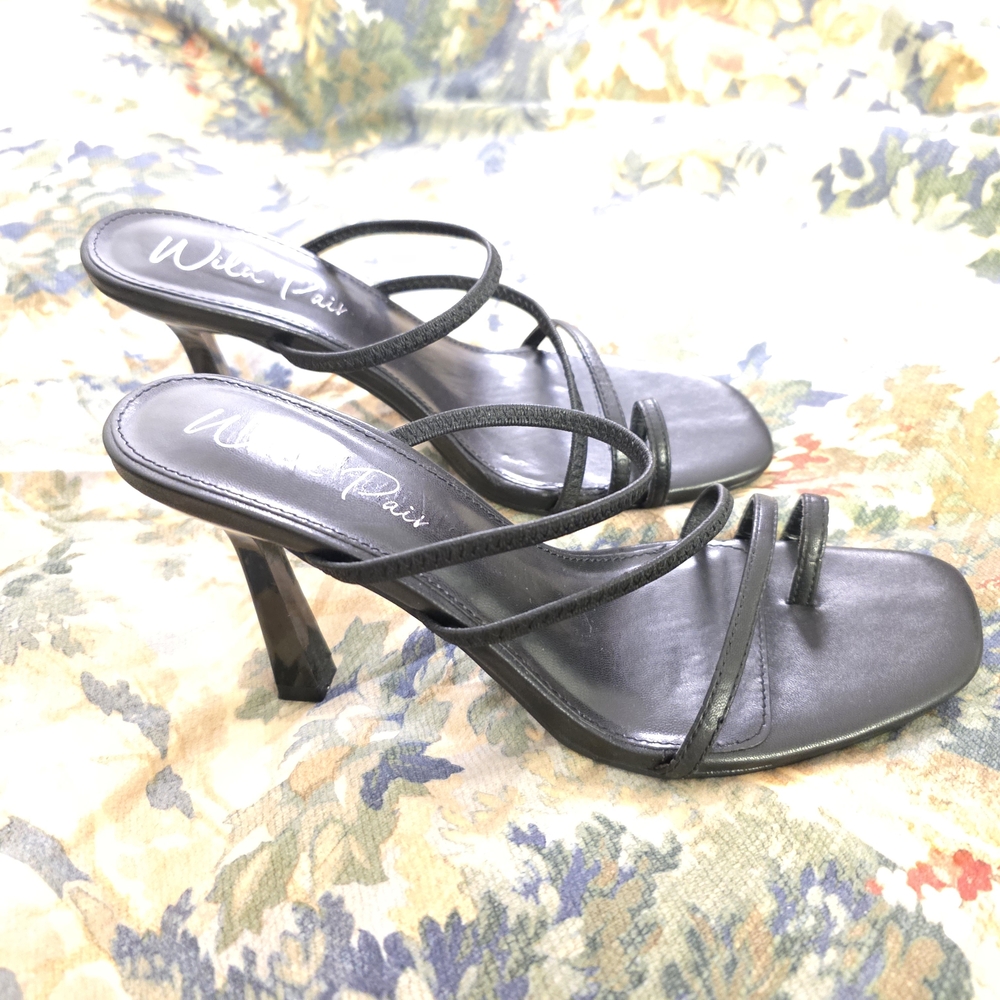 Wild Pair Lenore Elegant Black Strappy Heels